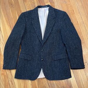 HARRIS TWEED Vintage Scottish Wool Hand Woven Union Made Classic Speckled Blazer